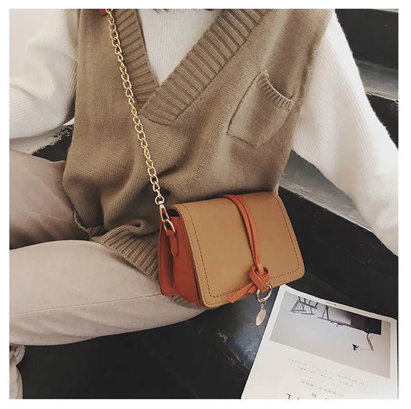 Винтаж для женщин клапаном Мода повседневное PU сумка на плечо с цепью Леди Crossbody Сумка Элегантный конверт клатч цвет красного вина SY116