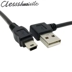 (100 шт./лот) черный/белый слева под углом 90 градусов USB 2.0 Тип мужчин Mini USB 5pin Мужской кабель