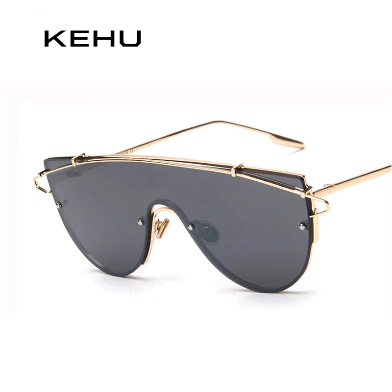 KEHU мужские роскошные брендовые Модные солнцезащитные очки из сплава женские Квадратные Зеркальные Солнцезащитные очки высокого качества