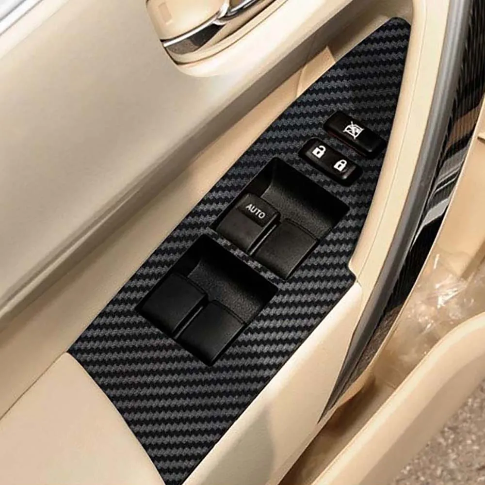 Авто оконный переключатель панель дверная ручка отделка из углеродного волокна пленка для автомобиля-Стайлинг наклейка и наклейка для Аксессуары для Toyota Corolla