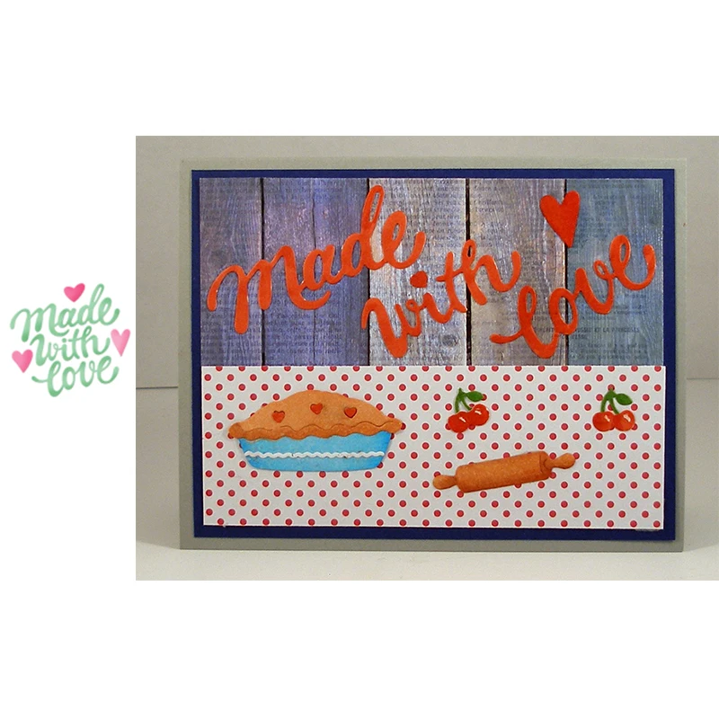 

Phrase Made With Love Metal Cutting Dies for Scrapbooking Paper Craft Embossing Die Card Making Stencils New 2019 Valentine