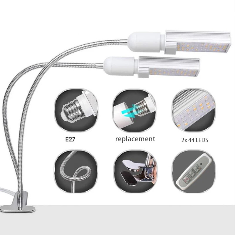 44 светодиодный USB таймер светать фитолампа завод 5 в полный спектр fitolampy растущий внутренний солнечный свет growbox цветы растения лампочка клип