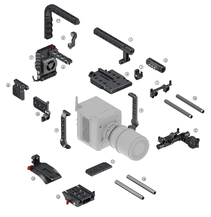 Tilta ESR-T07 ARRI ALEXA мини камера клетка Rig 15 мм опорная пластина V-mount батарея пластина питания системы Верхняя ручка EVF поддержка