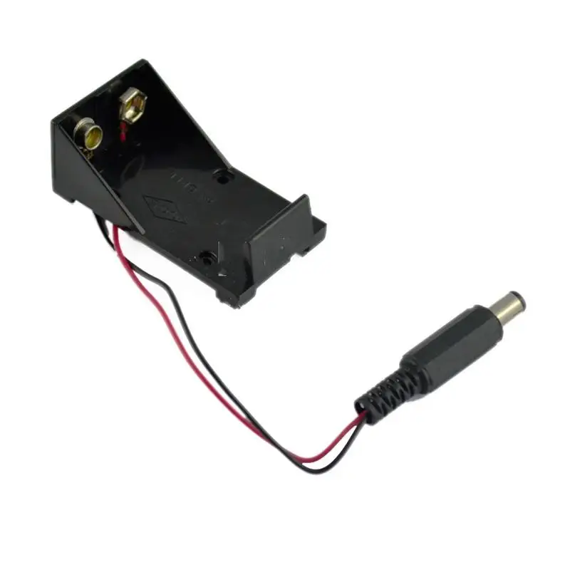 9V KEYES Battery Holder Box Case Wire With Plug 5.5x2.1mm For Arduino Black
