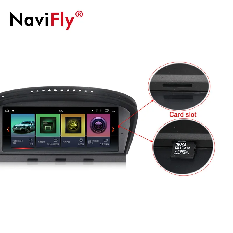 Top NaviFly 4GB RAM 6 core Android 9 car radio multimedia player for BMW 5 Series E60 E61 E63 E64 E90 E91 E92 CCC CIC system 5