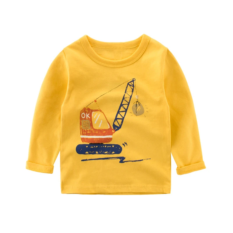 

Brand Spring Children Boys Long Sleeves T-Shirts Cotton Cartoon Car Children's Shirt Baby Clothes Boys Sweatshirt