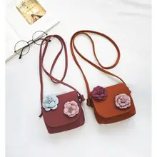 Модная одежда для детей, Детская мода; детская одежда для маленьких девочек; милые мини сумка через плечо из искусственного меха сумка, кошельки цветы портмоне квадратный кожаный ремень сумки