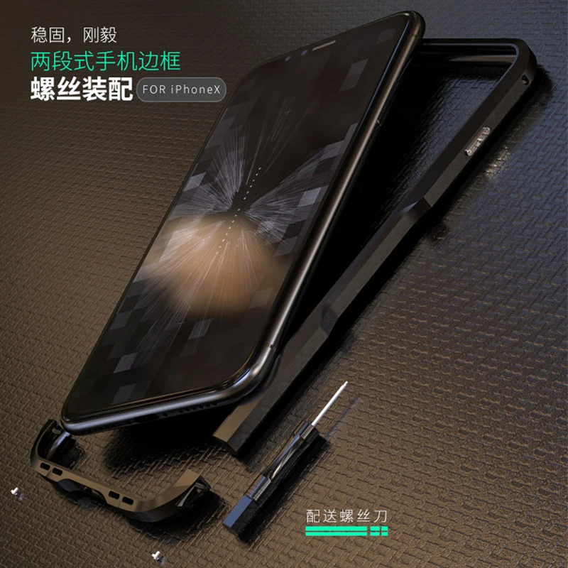 Высококачественный Роскошный Алюминиевый металлический бампер для iphone X XR XS MAX чехол с металлической кнопкой для iphone 11Pro 6s 7 8 Plus