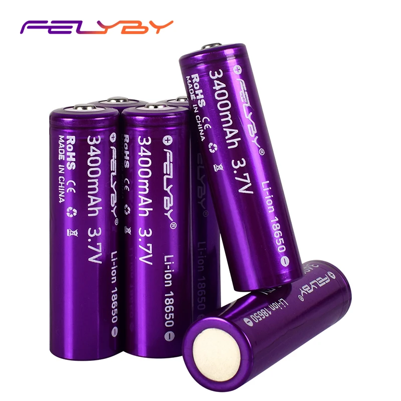 FELYBY новый оригинальный 3400mAh Перезаряжаемый 18650 аккумулятор 3 7 V литиевый