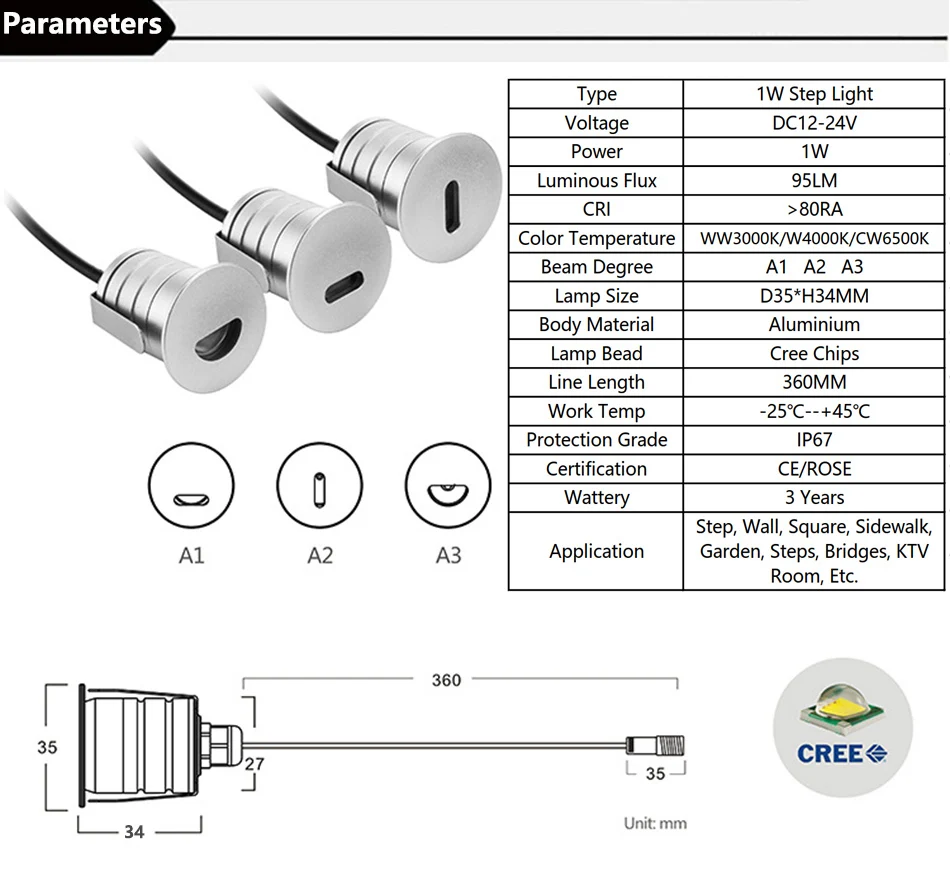 1W Led Step Light 1