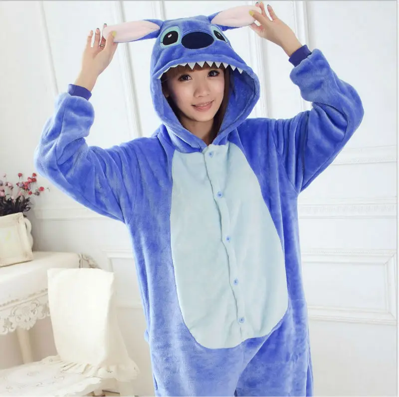 Cute Stitch Onesie Cosplay Costume Unisex Kigurumi Pajamas Animal Sleepwear