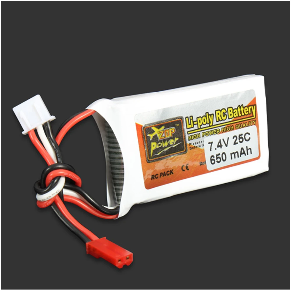 1pcs ZOP Power LiPo font b Battery b font 7 4V 650MAH 25C JST Plug For