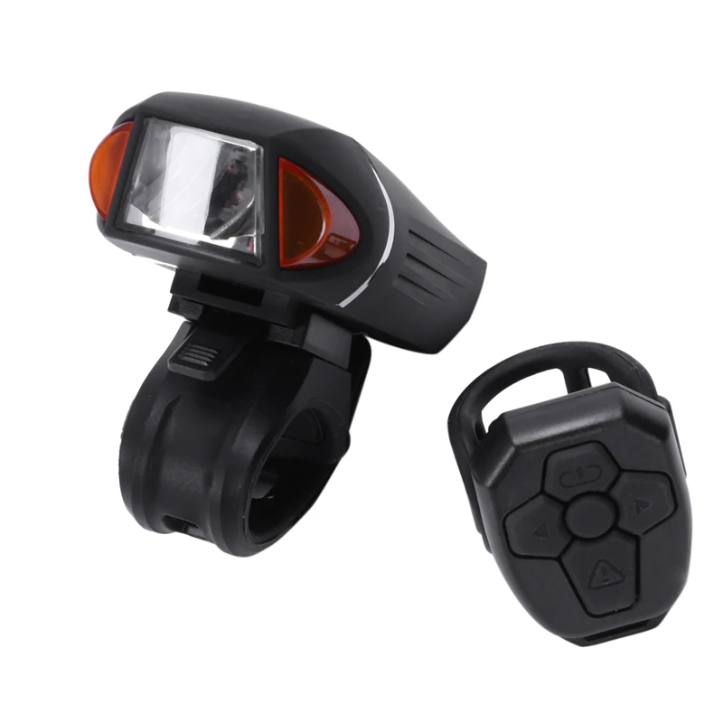 

Wireless Remote Bicycle Smart Head Light with Bike Horn Front Lamp USB Rechargeable Handlebar LED Turn Signals Flashlight