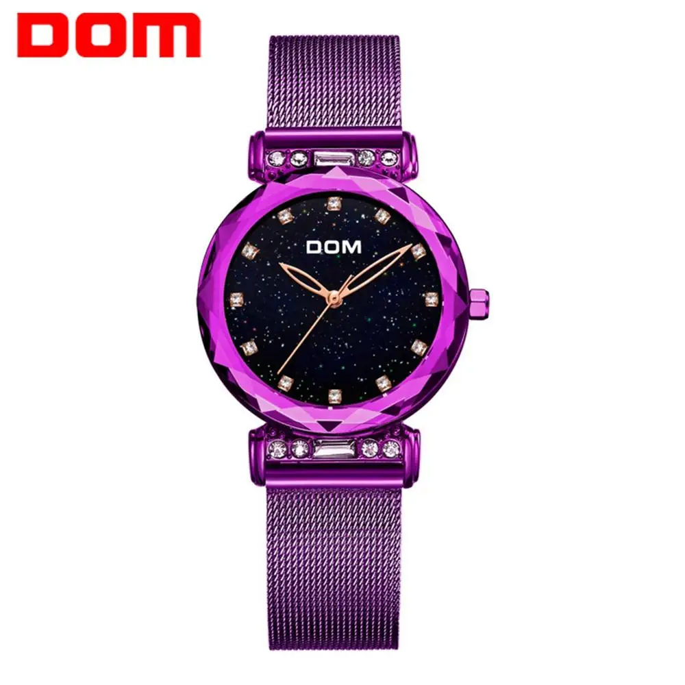 

Women Watches luxury DOM brand Starry Sky Fashion Casual Waterproof Steel Female Wristwatch Ladies Dress G-1245-1M2