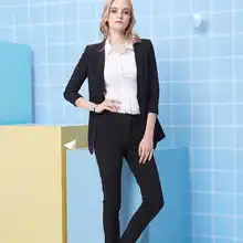 Лидер продаж женские деловые костюмы на заказ черные формальные офисные костюмы для работы облегающие брюки женские деловые костюмы