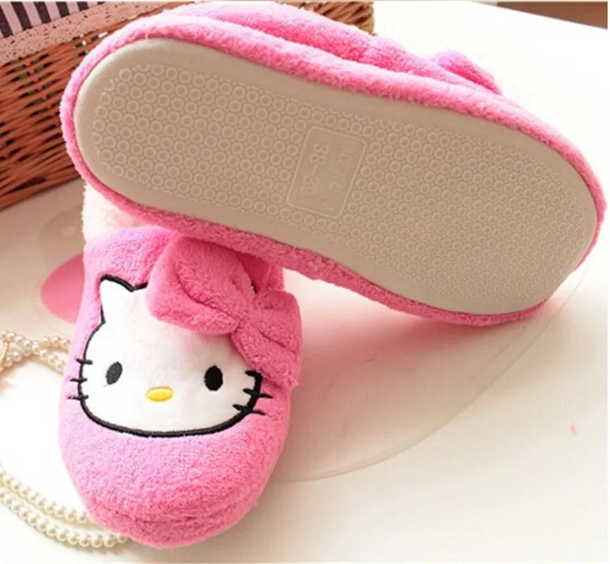 ToLaiToe/милые домашние тапочки с принтом hello kitty для девочек милые бантиком из