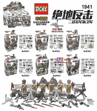 D164 6pcs WW2 Anti Soviet Guards Moscow Battle Military Russian US figures Army building blocks bricks