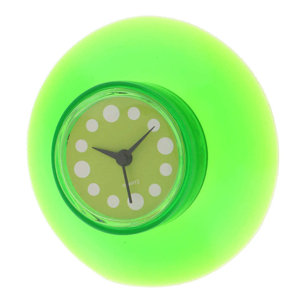 Mini Size Portable Waterproof Silicone Bathroom Kitchen Shower Suction Wall Clock Battery Operated Clock