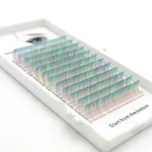 HBZGTLAD C/D curl 0,07/0,1 мм 8-15 мм радужные градиентные Зеленые ресницы индивидуальный цвет ресниц Искусственные ресницы для наращивания