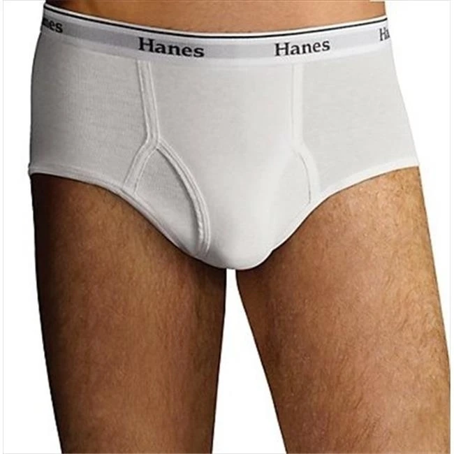 Hanes 7764W3 Classics Men Tagless No Ride Up Briefs With Comfort Flex Waistband 2X-4X 3-Pack 4XL White