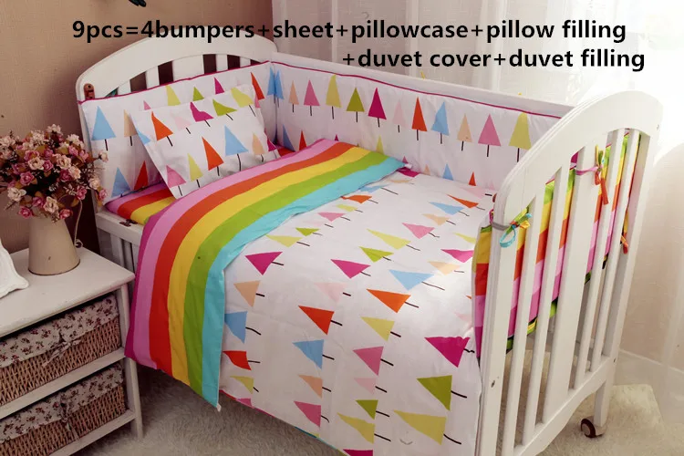 

Promotion! 6/7PCS Baby Crib Bedding Set Quilt Cover Bumper Bed Baby Bedding set, 120*60/120*70cm