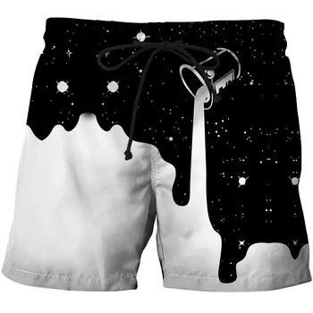 

Pouring Milk the beach 3D Printed Men Board Shorts Elastic Waist Beach Short Watersport Summer Male Clothing Short Trousers 6xl