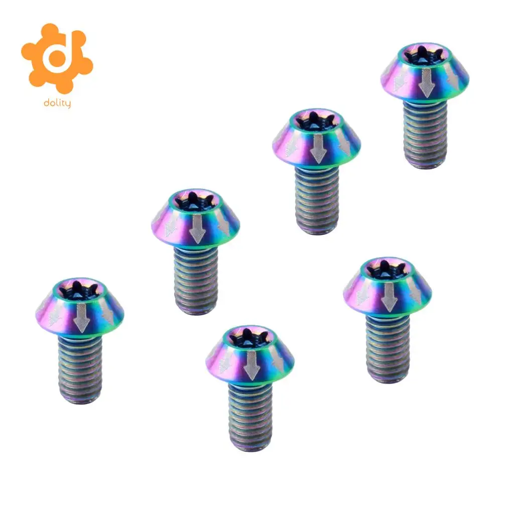 MagiDeal 6 pcs M5 x 14mm Bike Titanium Ti Brake Disc Rotor Bolts Mount Screws Bicycle Components Parts
