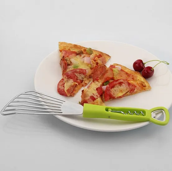 1PC S/Steel Barbecue Tongs BBQ Roasting Shovels Truners Leak Steak Shovel Spatula Food Clamp Clip Fired Cooking Tools KX 171
