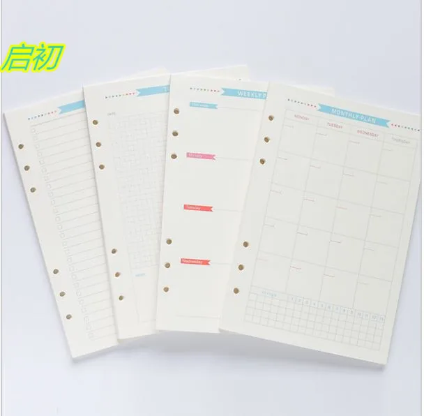 us 2 75 20 sheet pack notebook papers a5 a6 pages planner filler paper inside page weekly monthly plan matching filofax kikkik in notebooks from weekly sheet