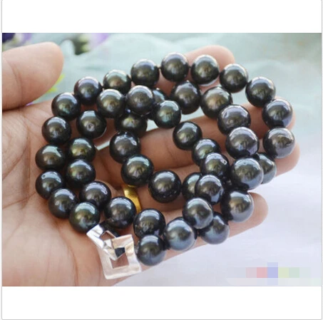 

FREE SHIPPING>>>@@ > P4624 A++ 24" 14mm ROUND Tahitian black Freshwater cultured PEARL NECKLACE ^^^@^Noble style Natural Fine je