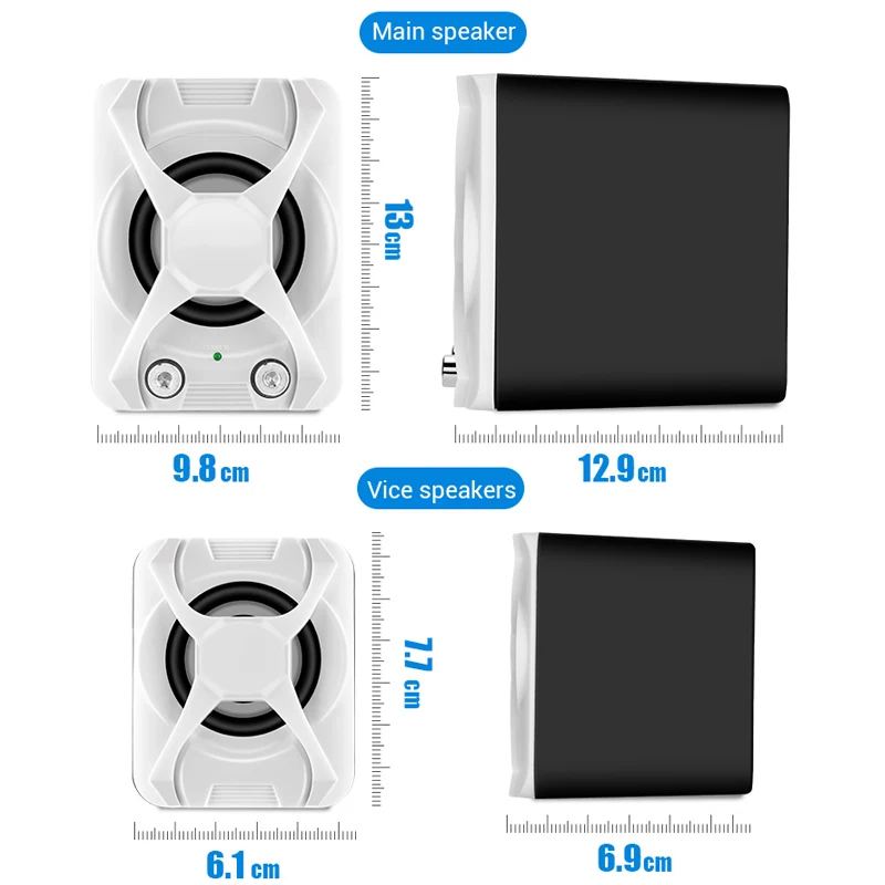 Wired Computer Speaker Subwoofer Stereo Bass USB 2.1 Speaker 3D Atmosphere PC Portable Speakers for Laptop Notebook Computer