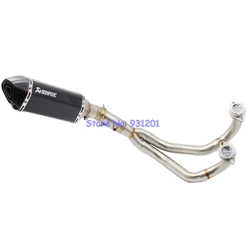 

MT07 FZ07 XSR700 Motorcycle Exhaust Pipe Full System Front Middle Pipe Headers Akrapovic Muffler for Yamaha MT-07 FZ-07 Tracer