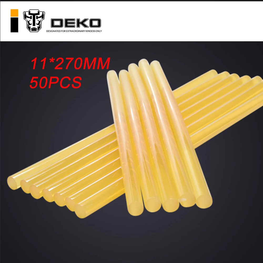 

DEKO 50pcs Diameter 11mm Yellow high viscosity Hot Melt Glue Stick Professional Length 270mm DIY Glue Gun Sticks Paste Tools