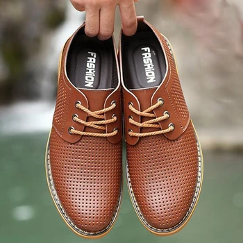 

New Breathable Cow Leather Fashion Comfortable Men Shoes Casual Flat Loafer Shoes Zapatillas Zapatos Hombre Plus Size 28-63 P185