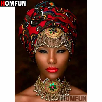 

HOMFUN Full Square/Round Drill 5D DIY Diamond Painting "African beauty" 3D Diamond Embroidery Cross Stitch Home Decor A20087