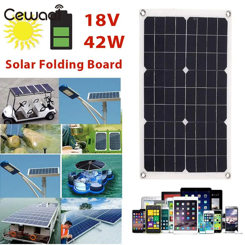 

Portable Folding Solar Pane Phone Charger Solar Generator Solar Charging Emergency Power Supply 42W 18V Durable