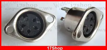 

10 PCS Hulled 4 PIN DIN Female Socket Panel Mount Connectors Soldering iron DIY