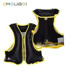 

OMOUBOI Black Water Floats PPE Surfing Jacket Survival Rashguards Inflatable Swimming Snorkeling Rescue Life Vest Safety Jacket