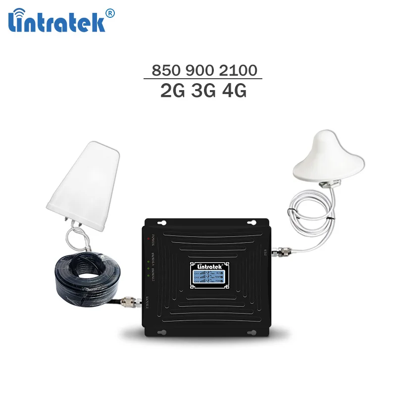 

Lintratek Tri-band Repetidor 850Mhz 900Mhz 2100 Booster 2G 3G Repeater GSM B1/B5 Booster 2G 3G Mobile Signal Amplificador #8