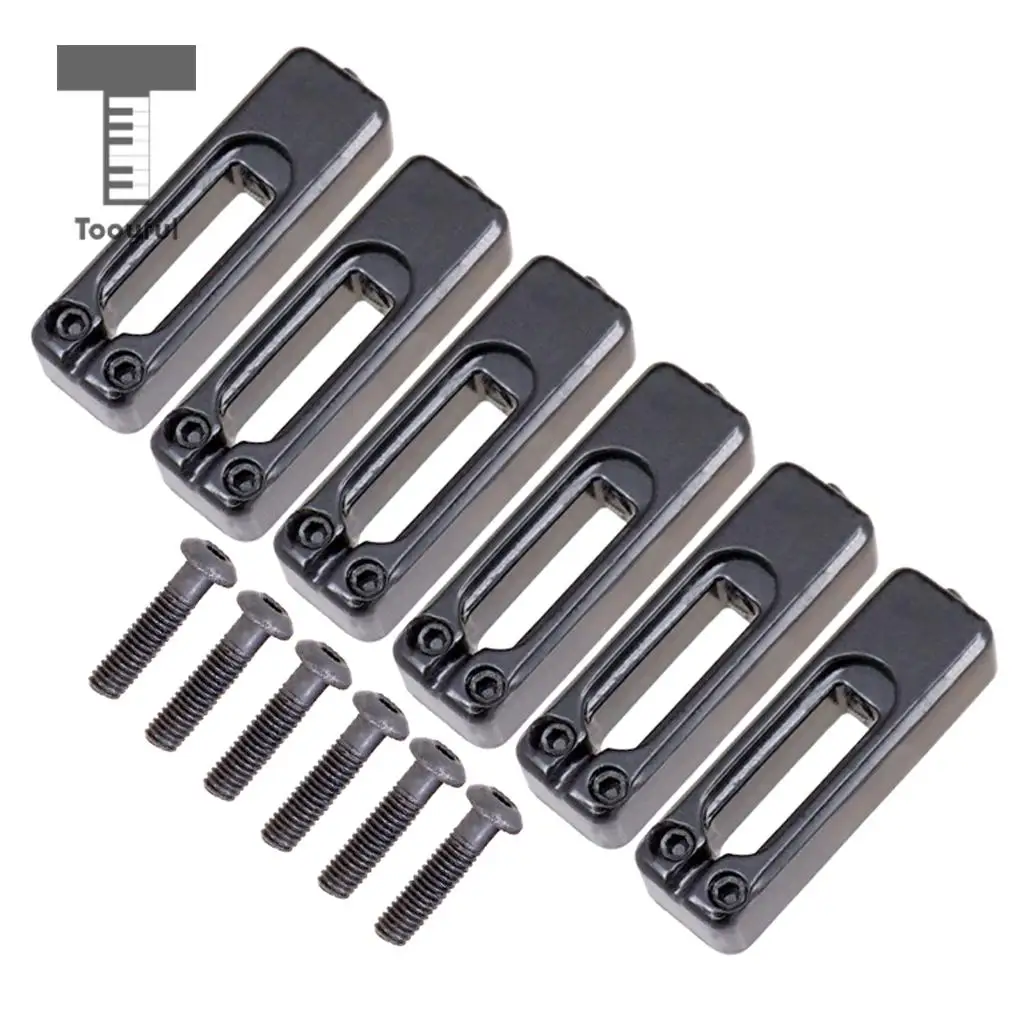 Tooyful 6pcs Electric Guitar Tremolo Bridge Saddles with Screws for Tremolo Bridge Parts