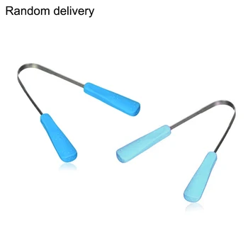 

1PC Tongue Brush Tongue Cleaner Fresh Breath Stainless Scraper Cleaning Tongue Scraper For Oral Care Oral Hygiene color random