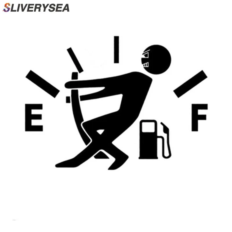 

12.7*9.2CM Decal Fuel Gage Empty Stickers Funny Vinyl JDM Car Stickers And Decals Car Styling Black/Sliver #B1361