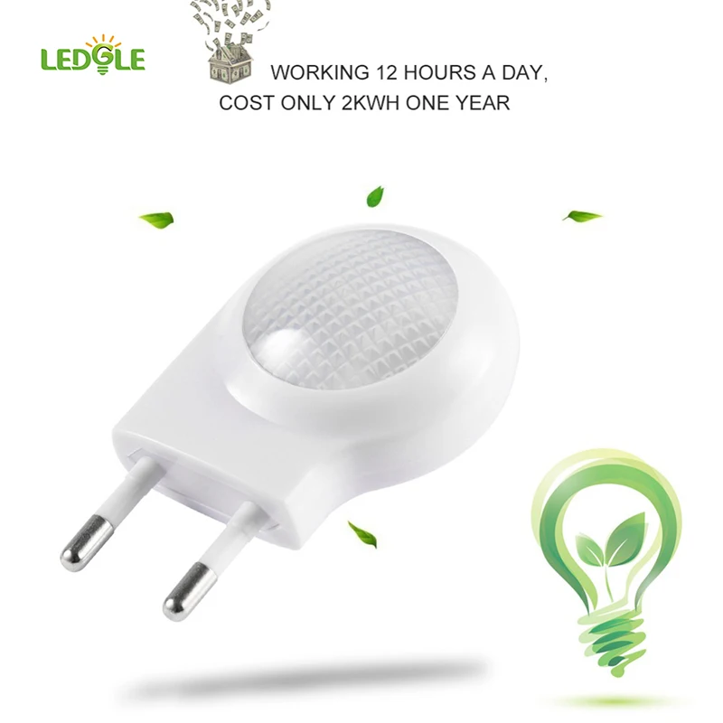 

LEDGLE 4PCS EU/US Plug AC110V / 220V 0.7W Mini LED Night Light Lighting Auto Sensor Smart Baby Bedroom Lamp Night lamp