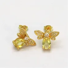 Роскошные серьги в виде пчел для женщин милые вечерние ювелирные изделия от насекомых женские сережки-гвоздики с кристаллами