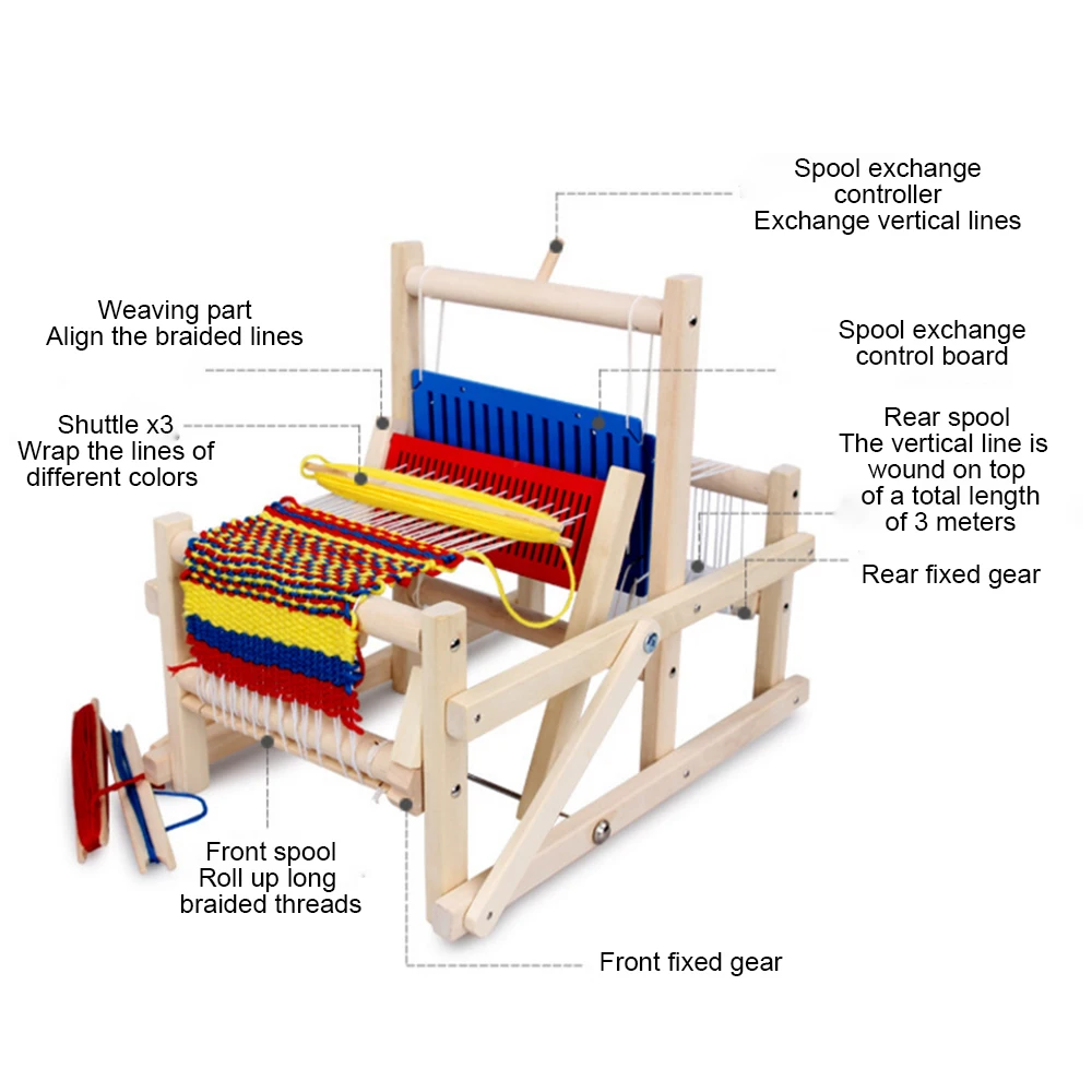 Детские претендует игрушки Красочные деревянный ткацкий станок Детские деревянные образовательные игрушка подарок деревянное ткацкая