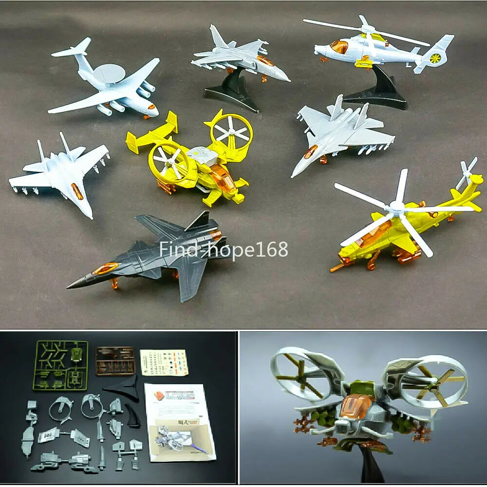 1:165 4D Assembly Helicopter Model Avatar Scorpion J-11 Su-33 CAIC Z-10 Helicopter Puzzle Building Figure Action 6