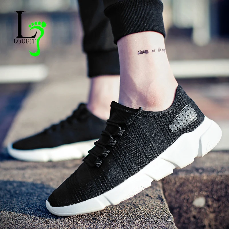 Men Fashion Casual Shoes Sneakers Breathable Fashion Men Shoes Slip On Shoes Black Sneakers Male Shoes Solid Men Size 39-45