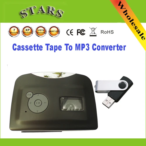 Mini Protable USB cassette Magnetic tape to mp3 USB Flash Driver converter player for capture recorder,Wholesale Free Shipping