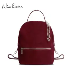 2019 для девочек из натуральной замши кожаный рюкзак женский повседневное отдыха на молнии цепи нубук дорожная школьная сумка подростк