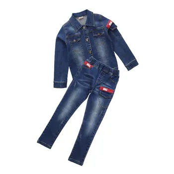 

Classical Kids Denim Blue Clothing Sets Spring Summer Children's Jacket Coat + Pants Outfits Suits for Teenagers Boys Girls
